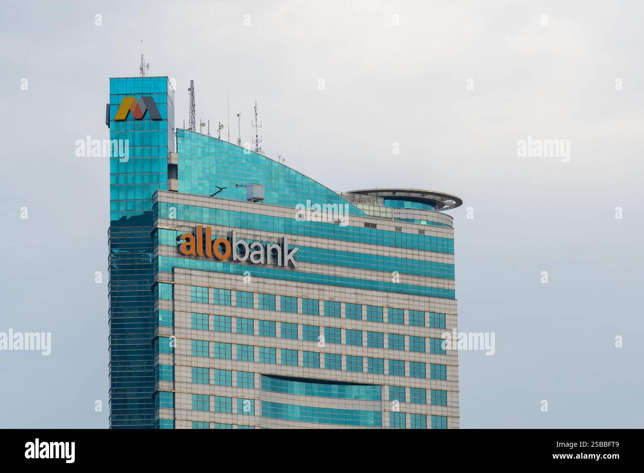 Jakarta, Indonesien - 25. Januar 2025: Allo Bankgebäude in jl Gatot Subroto, Jakarta, Indonesien. Stockfoto