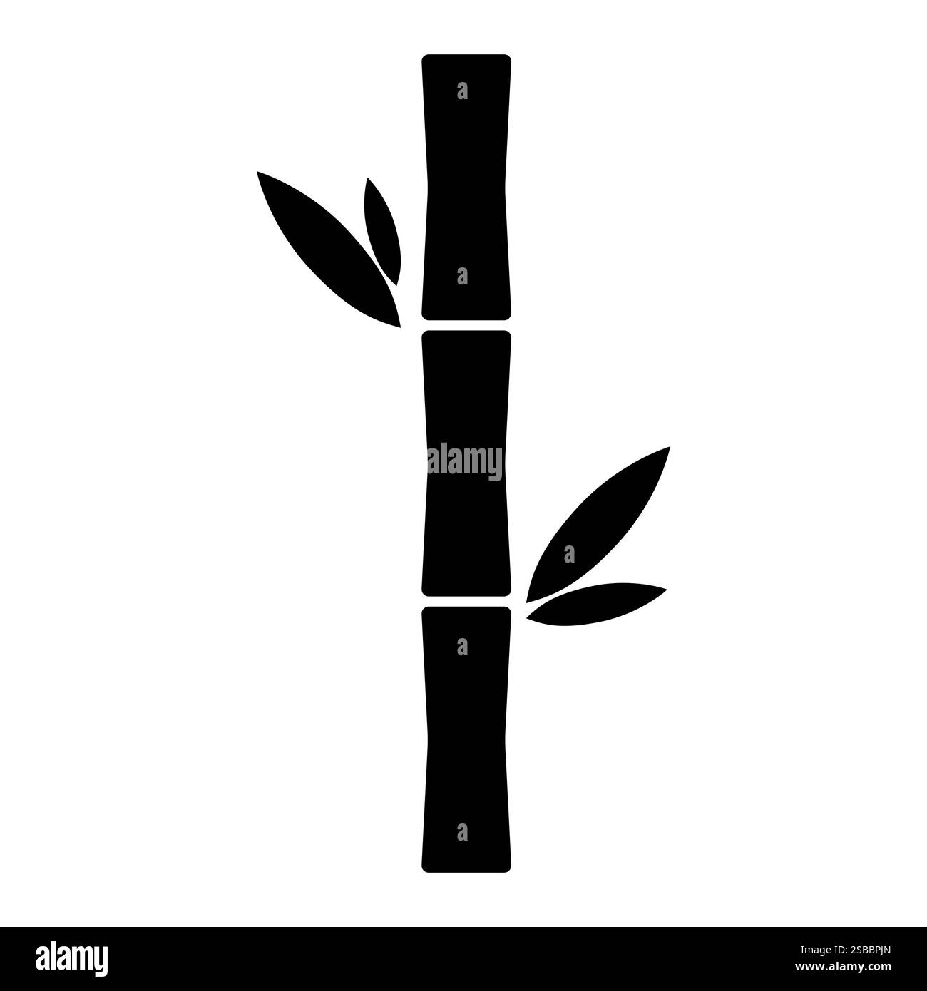 Bambusblatt-Ikone, tropische Natur-Symbol-Design, Web-Zeichen-Vektor-Illustration. Stock Vektor