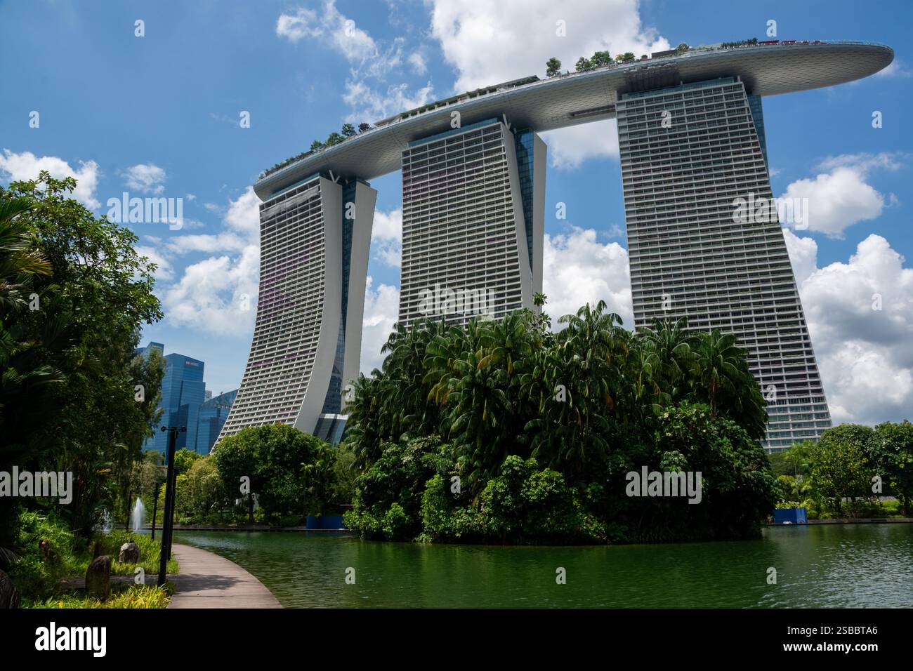 Marina Bay Sands from Gardens by the Bay, Singapur Stockfoto