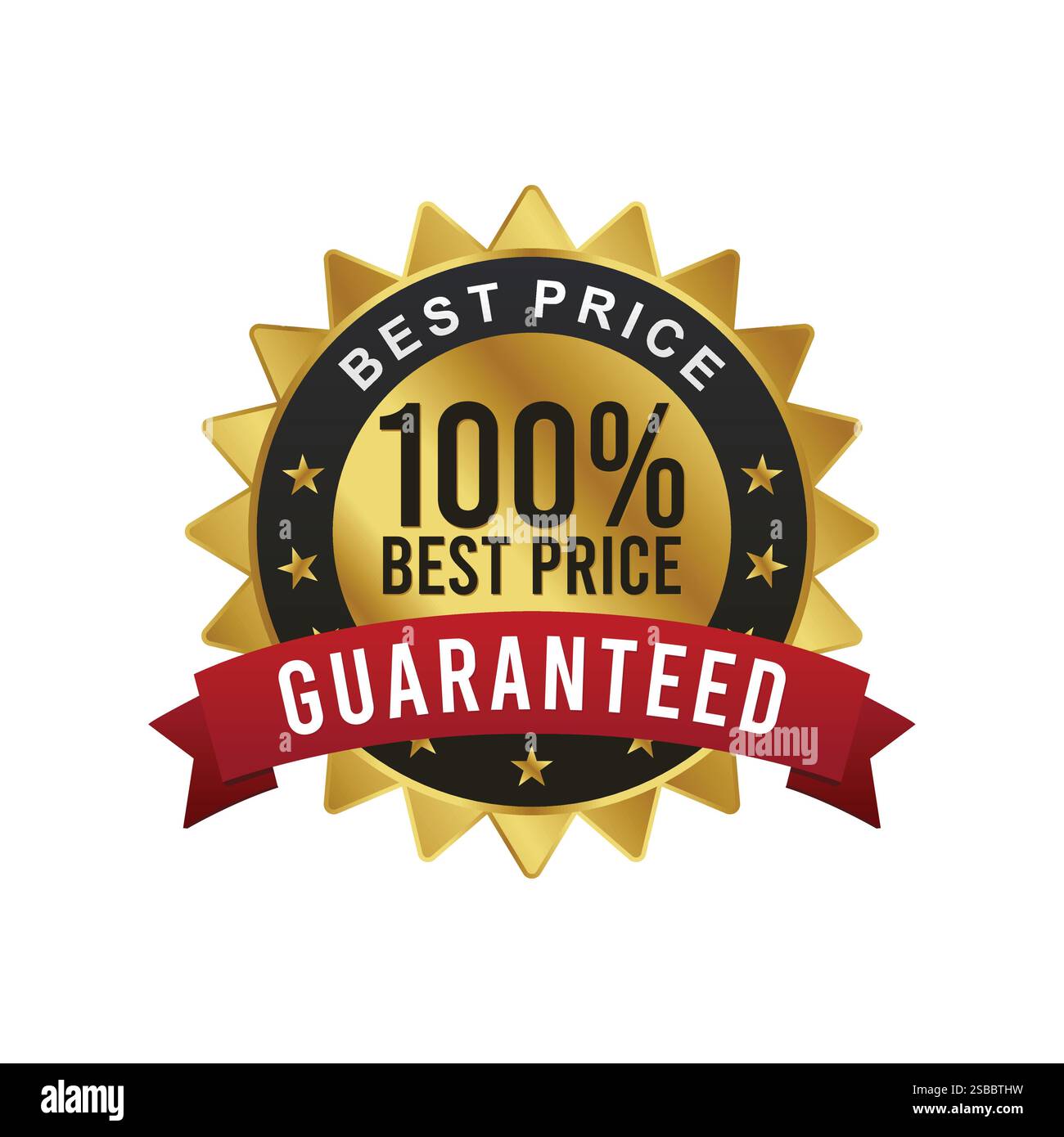 Zufriedenheitsgarantie 100 % Qualitätsabzeichen, Design des Vertrauensabzeichens Stock Vektor