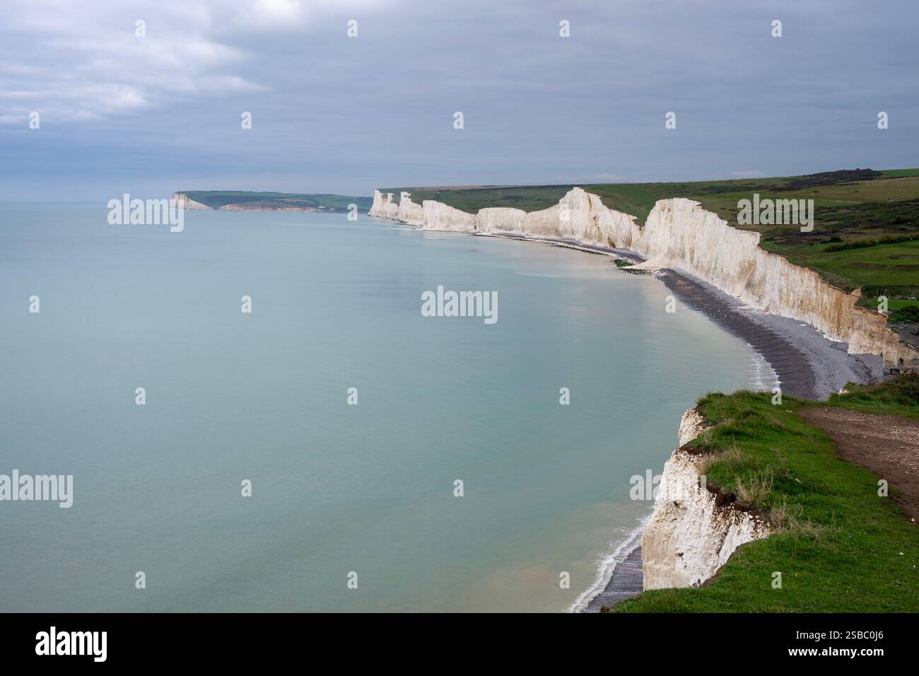 Seven Sisters Cliffs, englischer Kanal in East Sussex, England, Großbritannien Stockfoto