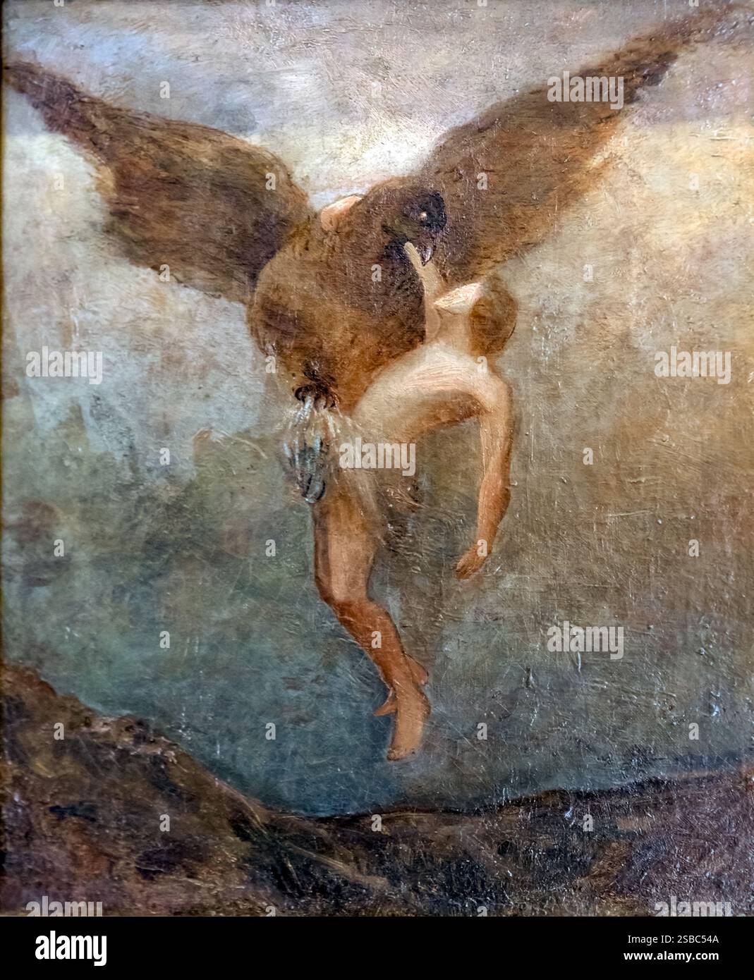 Die Entführung von Ganymede, von Odilon Redon. Öl auf Leinwand, 41 x 32,5 cm (16,1 x 12,7 Zoll). Bemberg Fondation, Toulouse, Frankreich Stockfoto