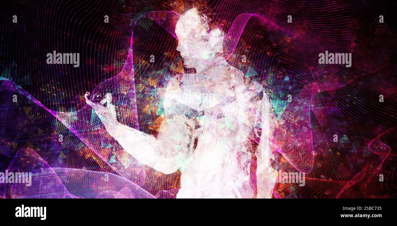 Astralwesen besteht aus Energie im elektromagnetischen Spektrum Stockfoto