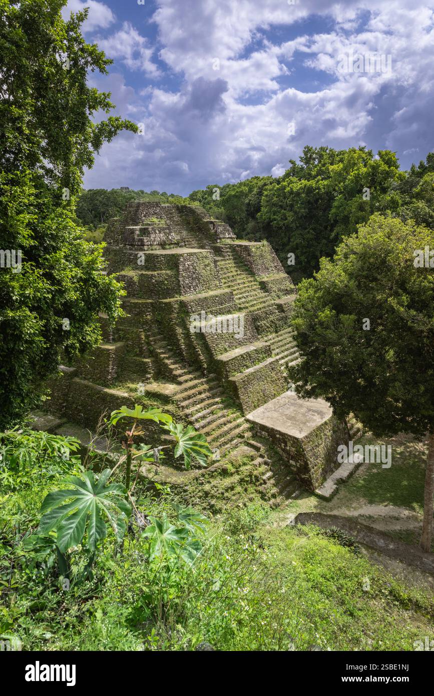 Yaxha Maya-Ruinen in Akropolis Norte, Laguna Yaxjá, Guatemala Stockfoto
