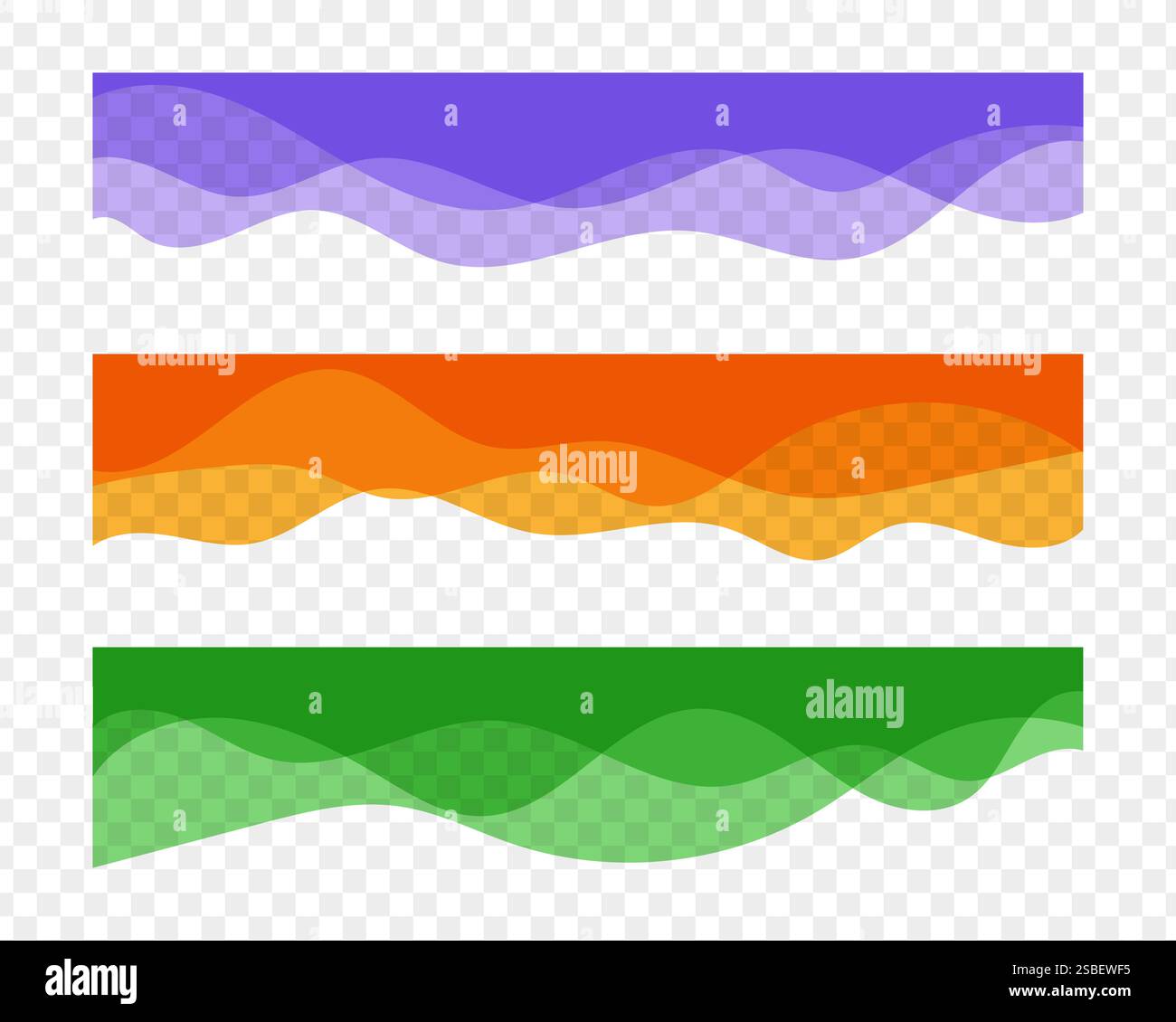 Set der welligen Bannervorlage Stock Vektor