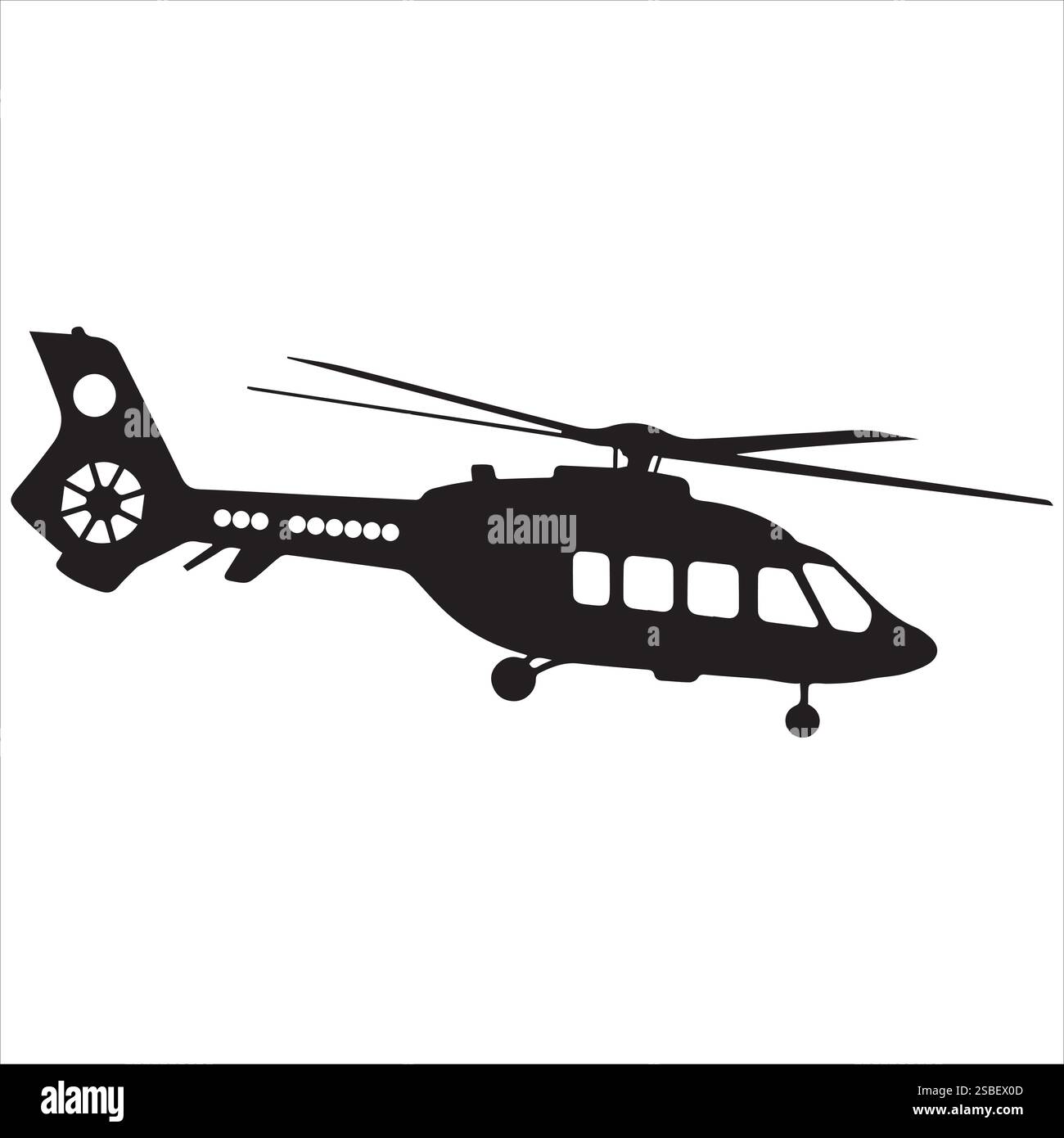 Stilisierte Hubschraubersymbole und Silhouetten Stock Vektor