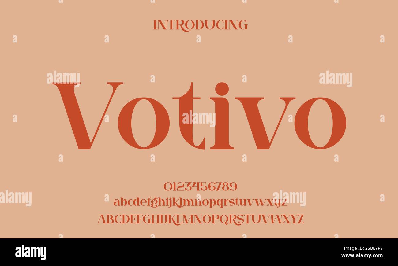 Elegante Schriftart, Serif Schriftart, Sans Serif, Modern Typography, Klassische Schriftart, Handgeschriebene Schriftart, Anzeigetext, Skriptschrift, Großbuchstaben, Stock Vektor