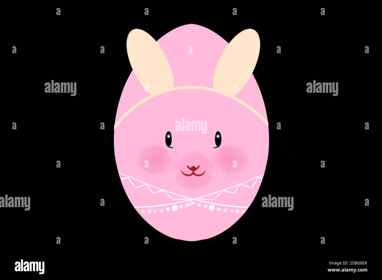 Frohe Ostern. Set Ostereier mit verschiedenen Texturen auf weißem Hintergrund. Frühlingsferien. Abbildung isoliert. Frohe ostereier. Stockfoto