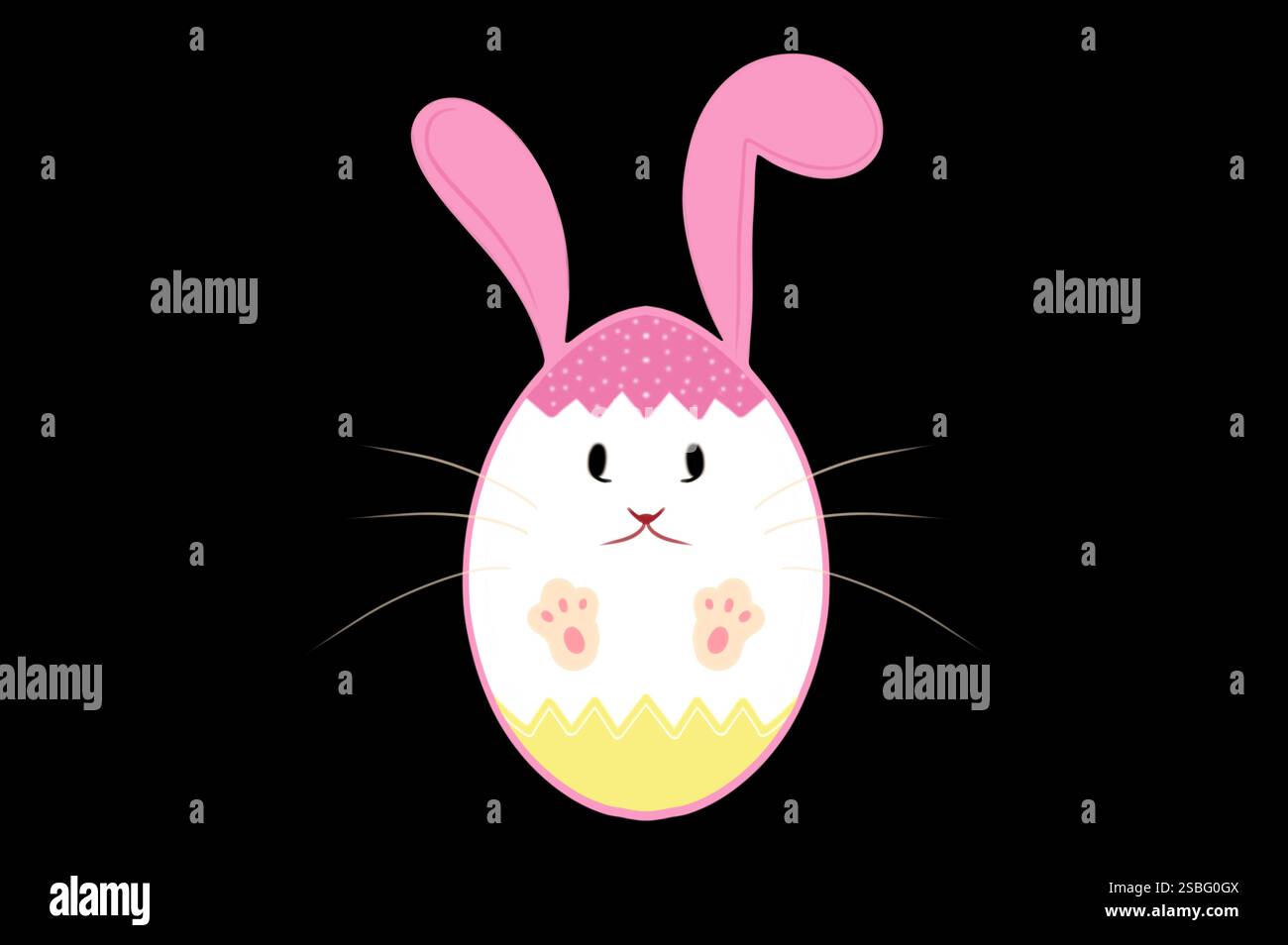 Frohe Ostern. Set Ostereier mit verschiedenen Texturen auf weißem Hintergrund. Frühlingsferien. Abbildung isoliert. Frohe ostereier. Stockfoto