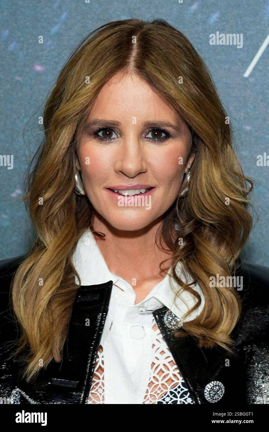 Mareile Hoeppner bei der Fashion Show von Marc Cain am 31. Januar 2024 im Kraftwerk Berlin in Berlin. Berlin Deutschland *** Mareile Hoeppner auf der Marc Cain Modenschau am 31. Januar 2024 im Kraftwerk Berlin Berlin Stockfoto