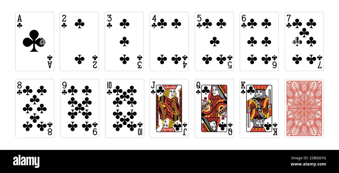 Satz von Pokerkarten mit isoliertem weißem Hintergrund. Poker-Spielkarten Stock Vektor Satz von Pokerkarten mit isoliertem weißem Hintergrund. Poker-Spielkarten Stock Vektor