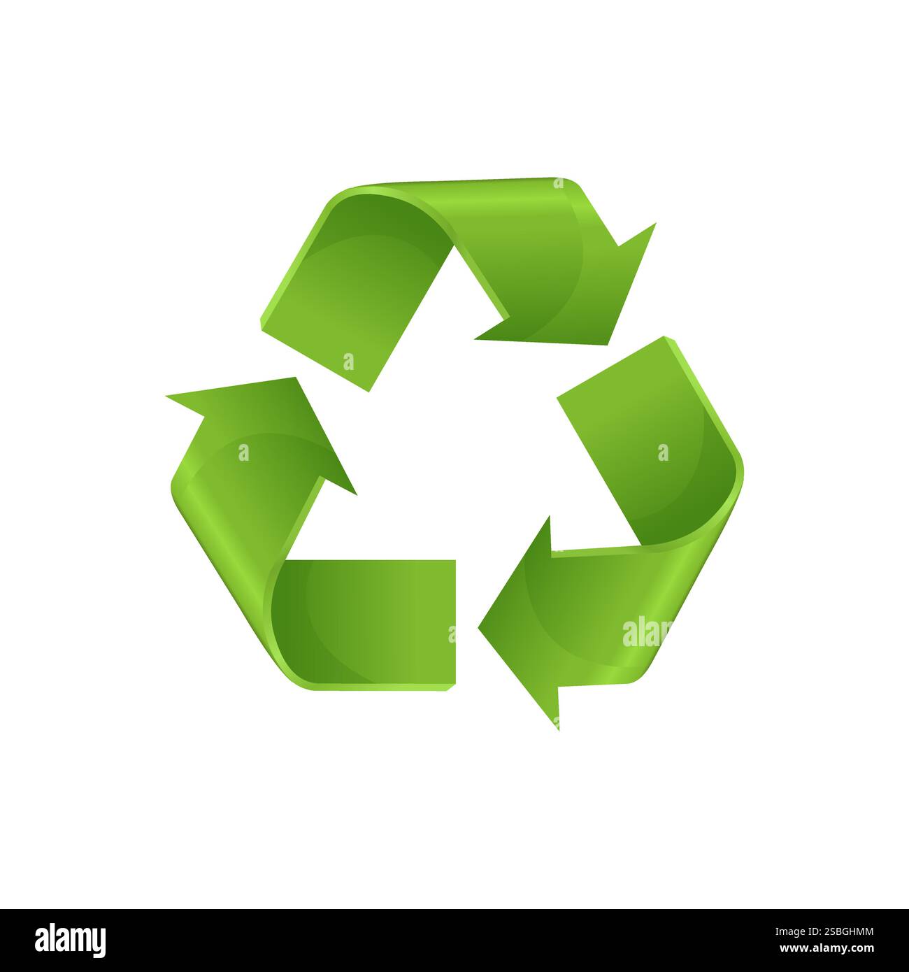 Recyceln Sie die Illustration des Öko-Symbols auf weißem Hintergrund Stock Vektor
