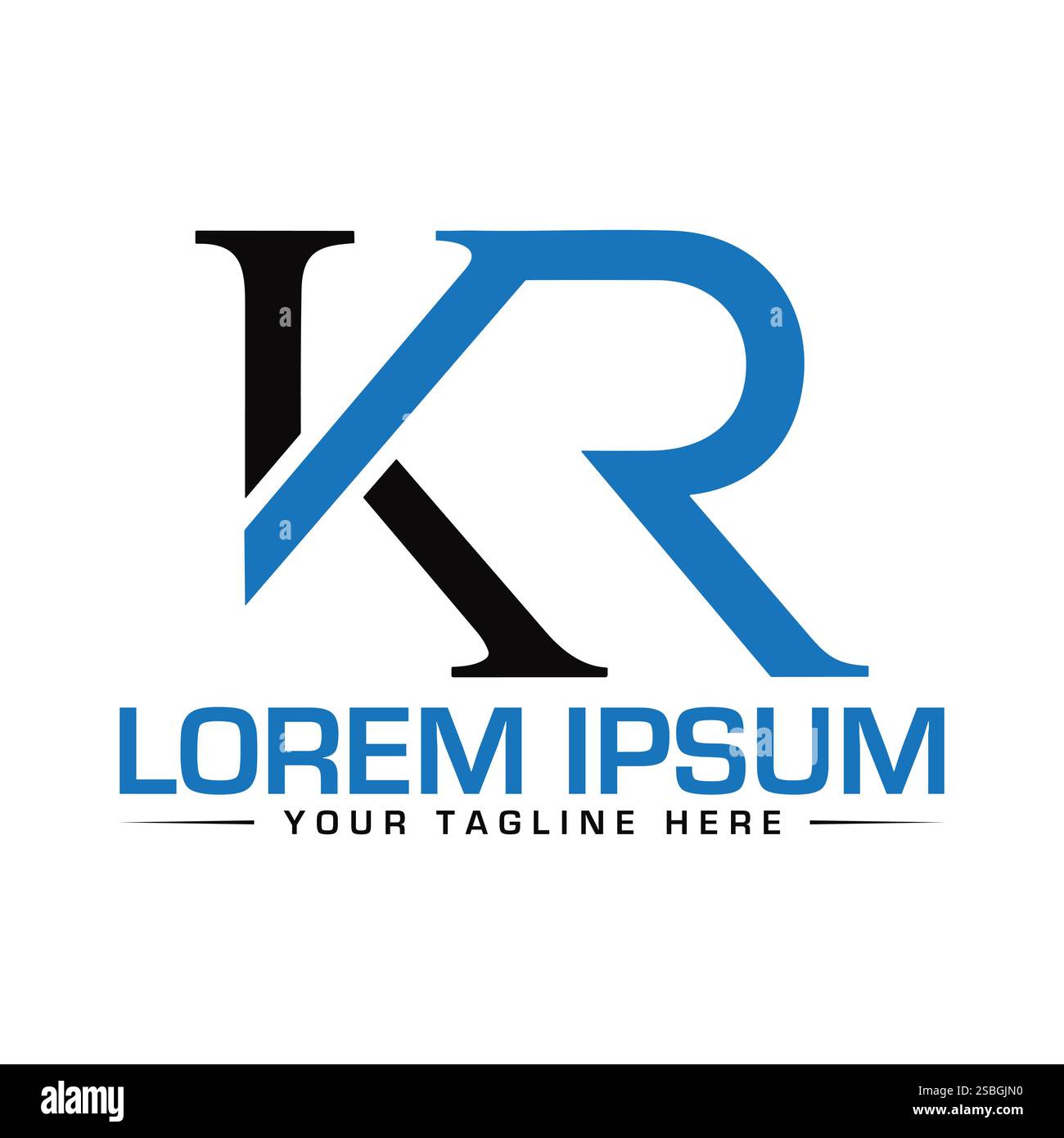 KR Letter Logodesign Stock Vektor