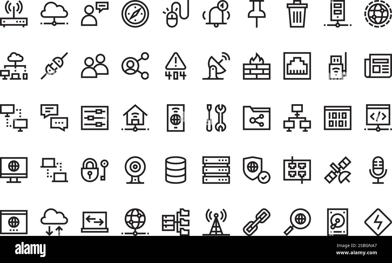 Hochwertige Sammlung von Vektorsymbolen mit editierbarer Kontur. Ideal für professionelle und kreative Projekte Stock Vektor