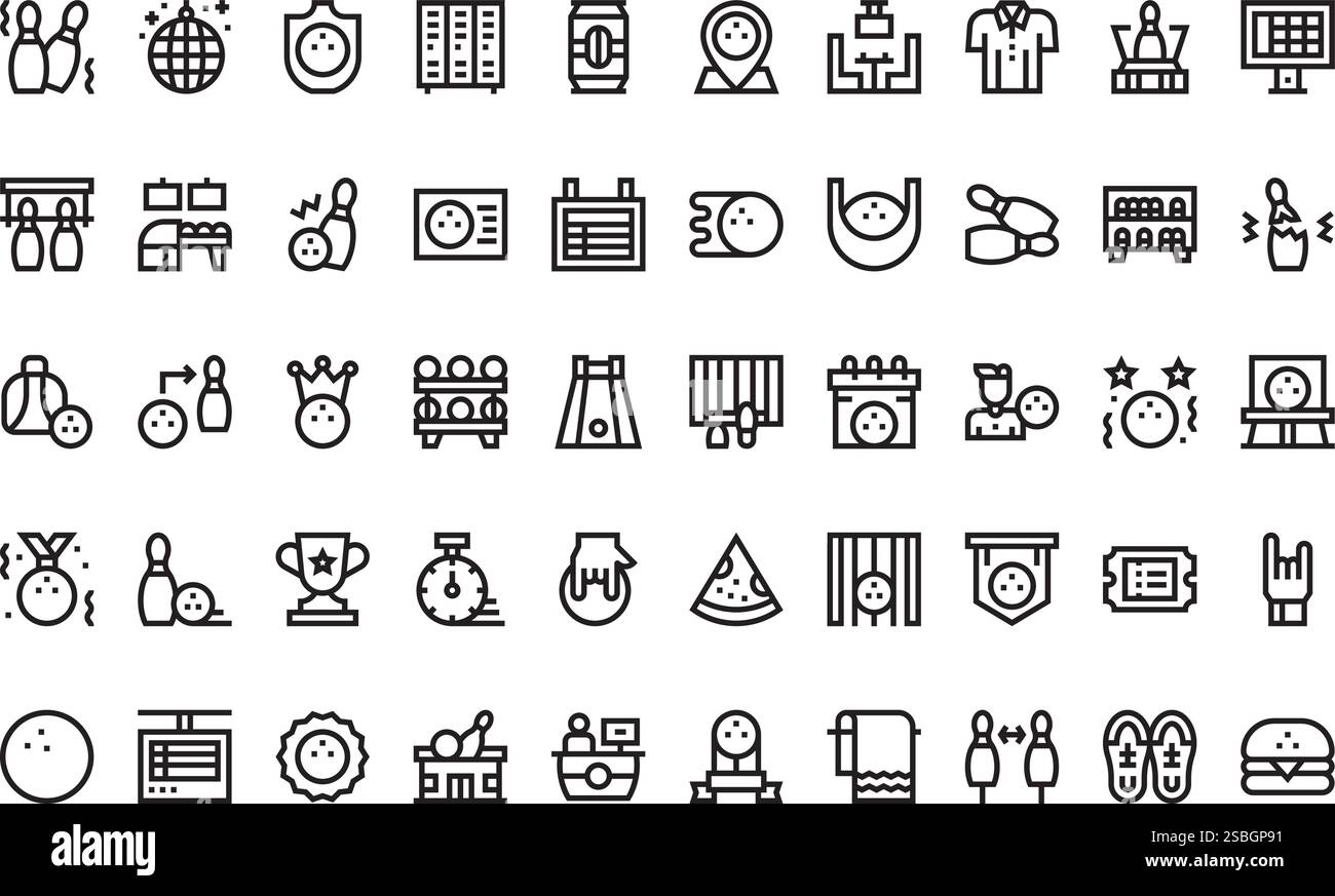 Hochwertige Sammlung von Vektorsymbolen mit editierbarer Kontur. Ideal für professionelle und kreative Projekte Stock Vektor