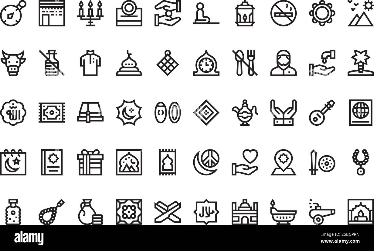 Hochwertige Sammlung von Vektorsymbolen mit editierbarer Kontur. Ideal für professionelle und kreative Projekte Stock Vektor