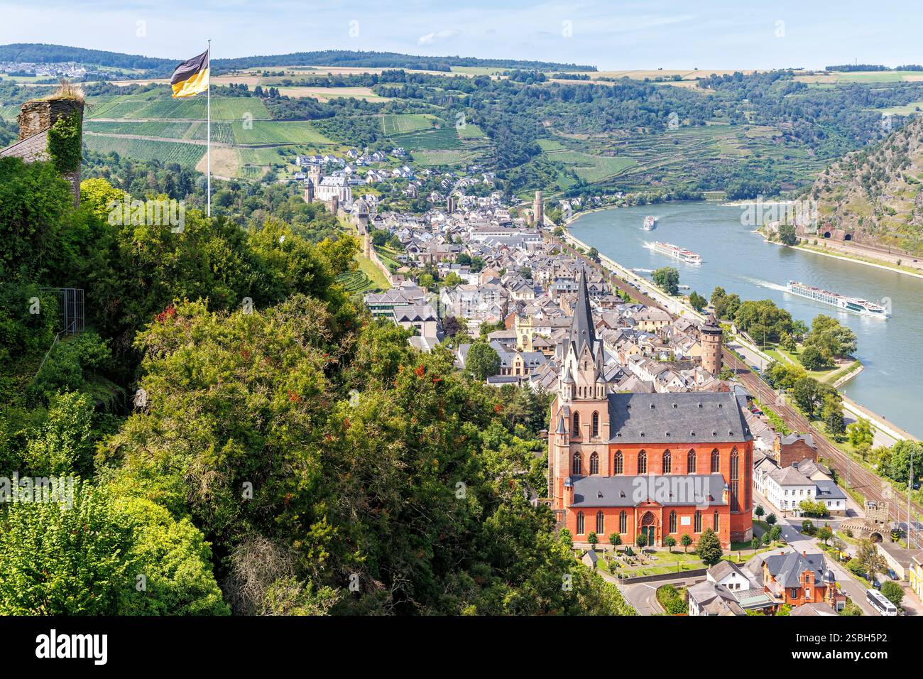 Stadt Oberwesel Teil des UNESCO-Weltkulturerbes Mittelrheintalschlucht in Deutschland Stockfoto