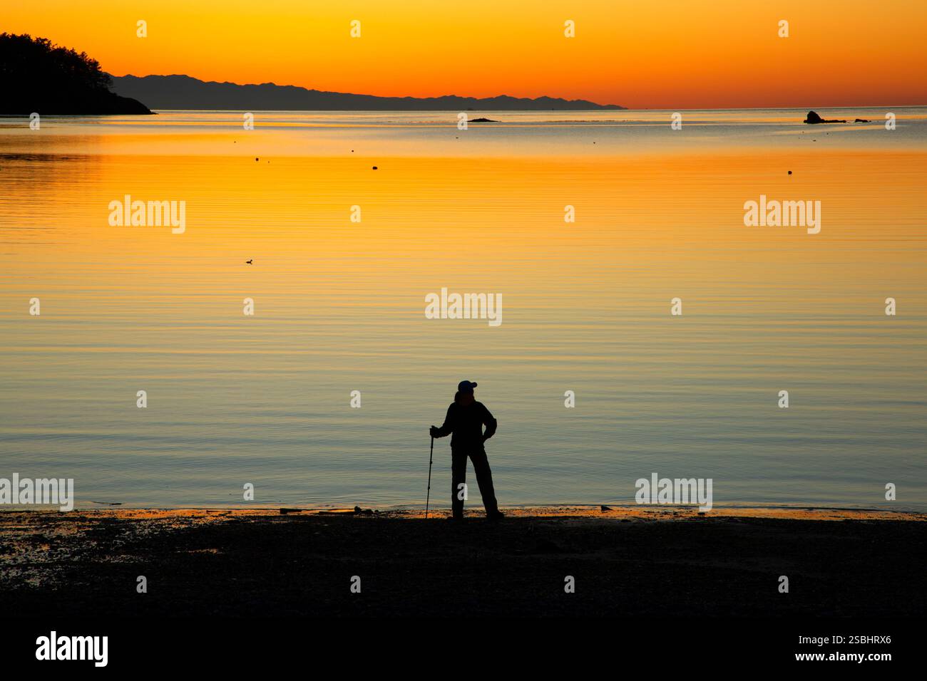 Bowman Bay Sonnenuntergang, Deception Pass State Park, Washington Stockfoto