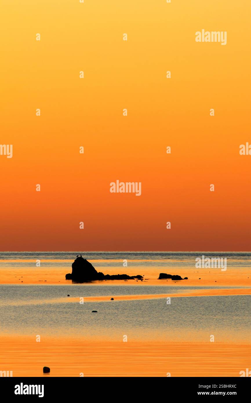Bowman Bay Sonnenuntergang, Deception Pass State Park, Washington Stockfoto