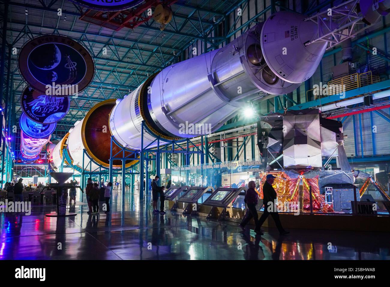 Cape Canaveral, Florida, USA - 13. JAN 2025: Apollo/Saturn V des Complexes im Kennedy Space Center, Florida Stockfoto