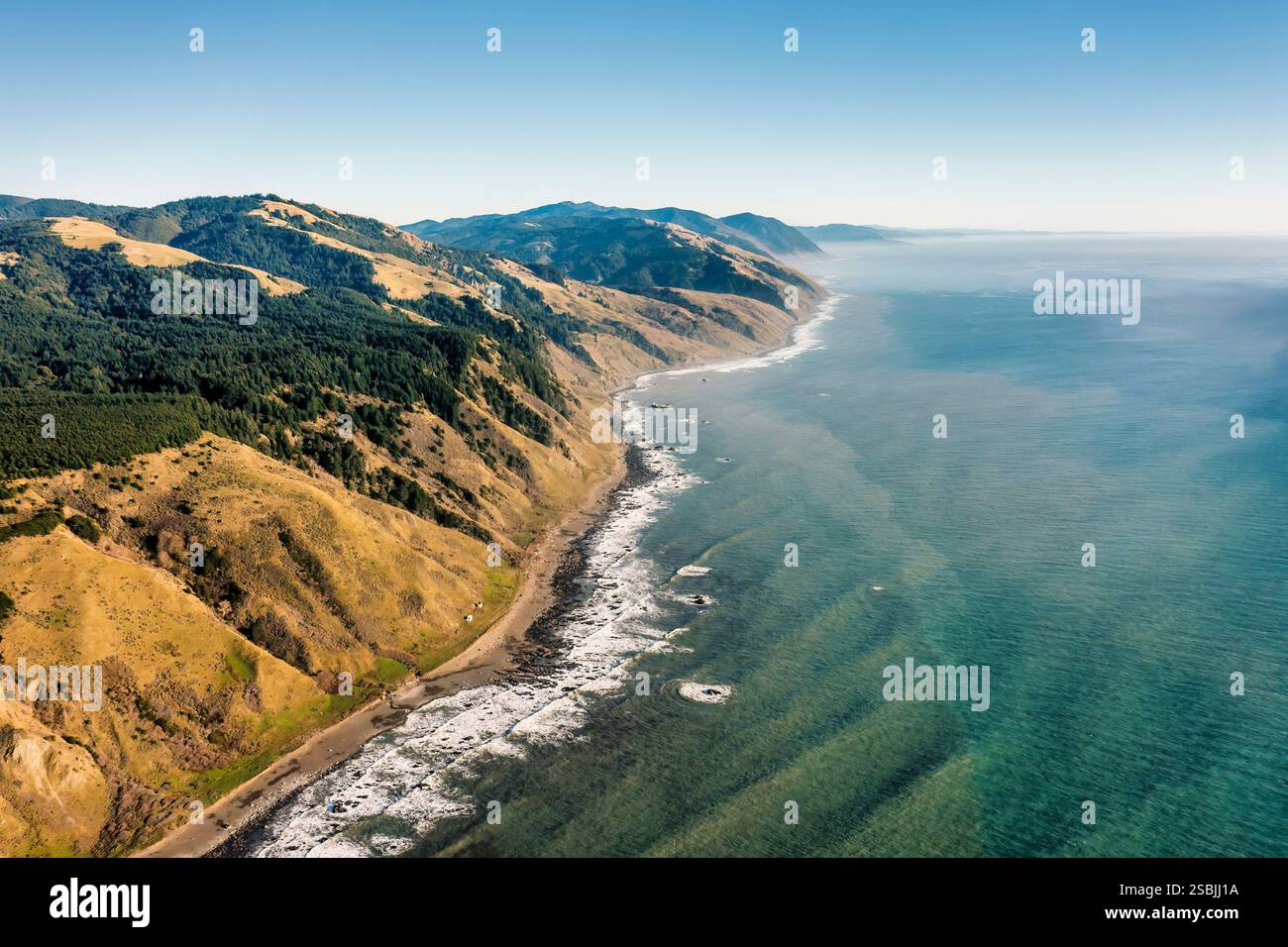Blick auf die Klippen und das Meer an der Lost Coast in Nordkalifornien, USA. Stockfoto
