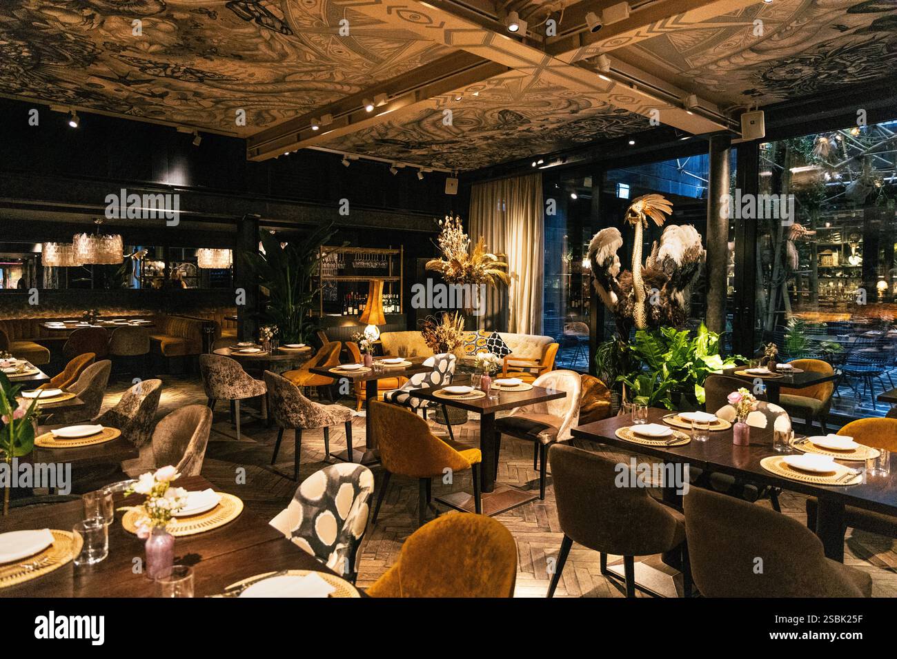 Inneneinrichtung des Yopo Restaurants im Mandrake Hotel, London, England Stockfoto