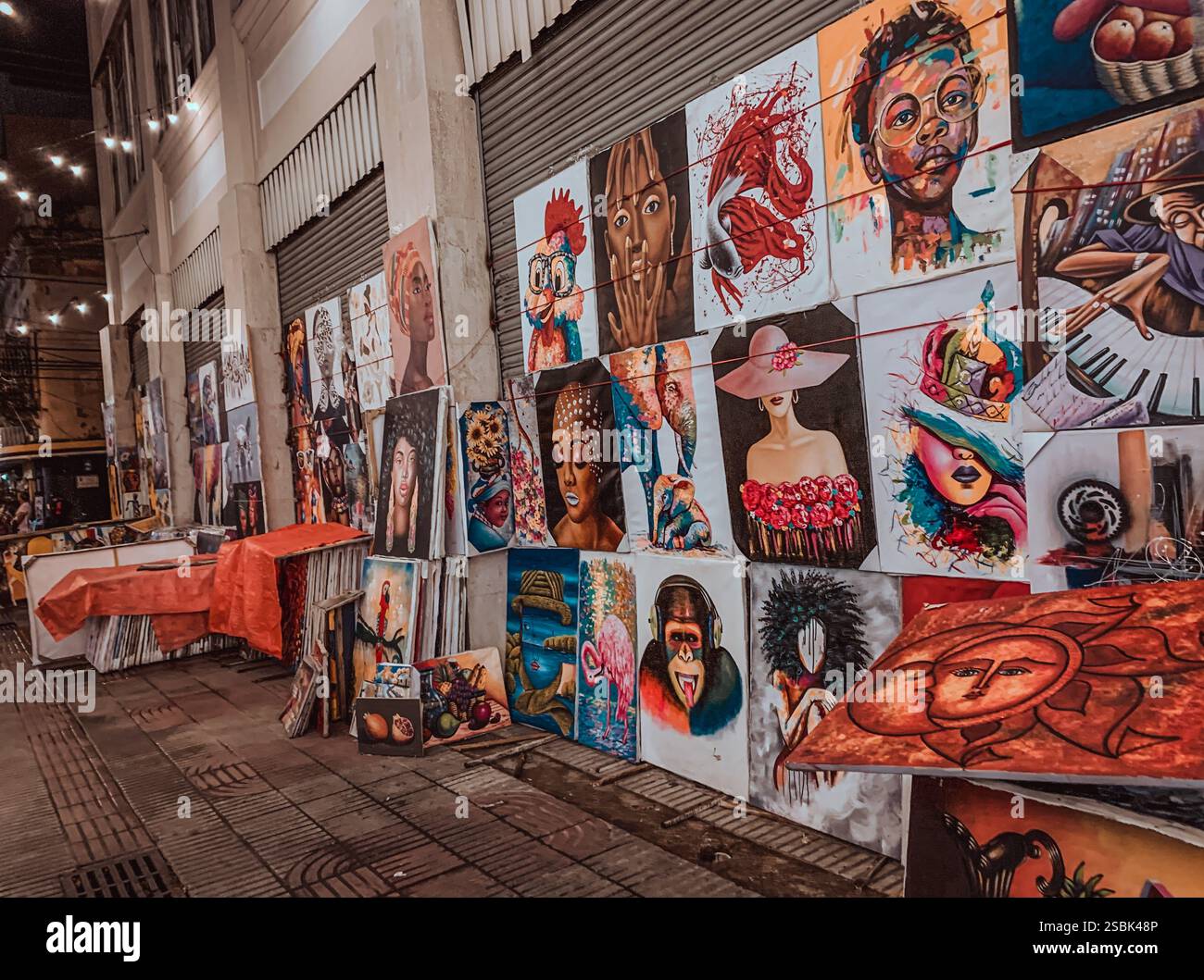 Wandkunst, Dominikanische Gemälde - Smartphone-aufgenommenes Stockfoto