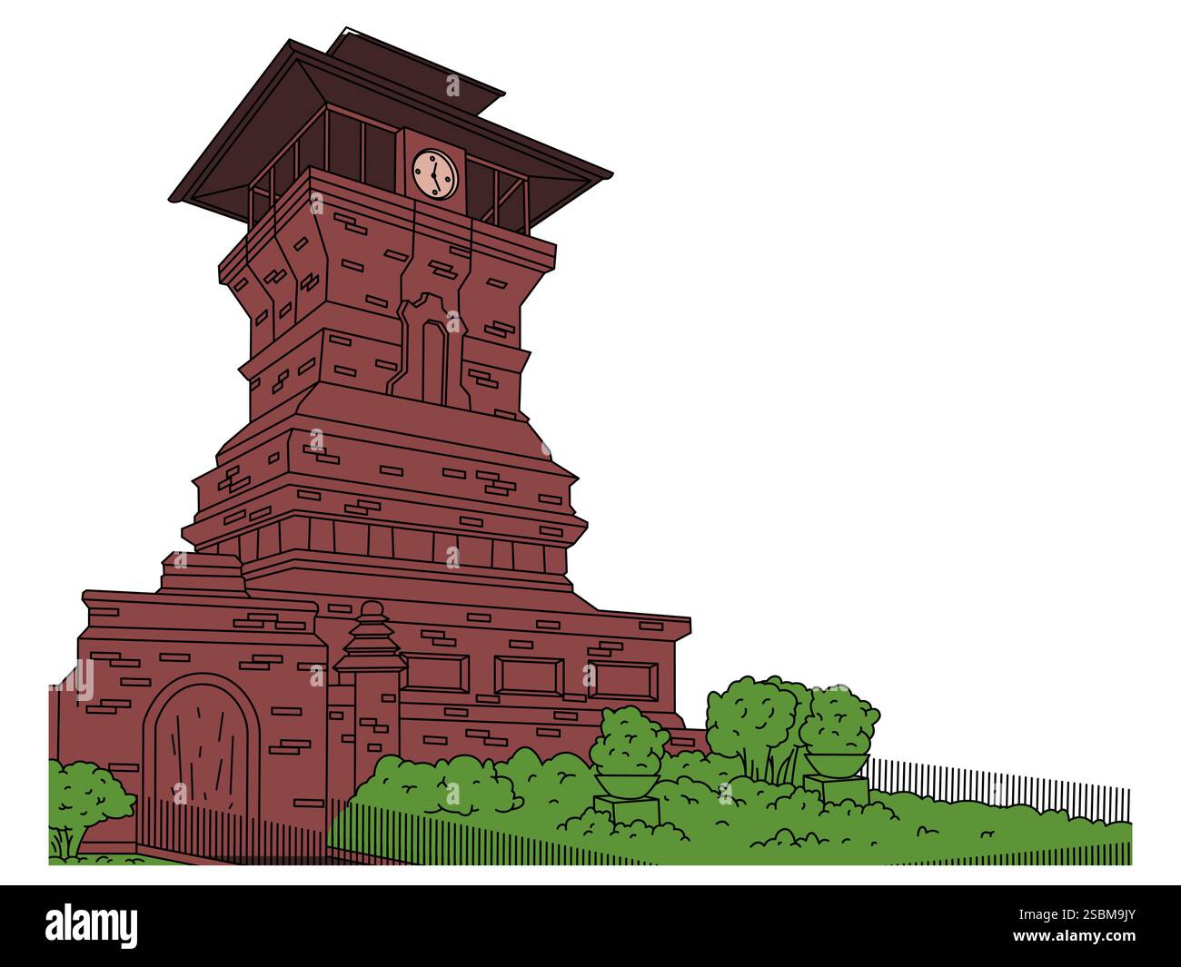 Menara Kudus Central Java Indonesien antike historische Architektur Minarettturm Gebäude islamisches traditionelles Denkmal Indonesien Kulturerbe Tourismus Stock Vektor