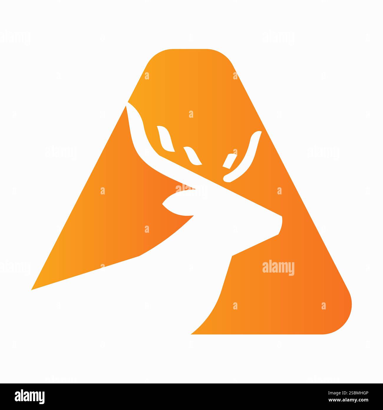 Initial Letter A Deer Logo Konzept mit minimaler Deer Head Symbol Vector Template Stock Vektor