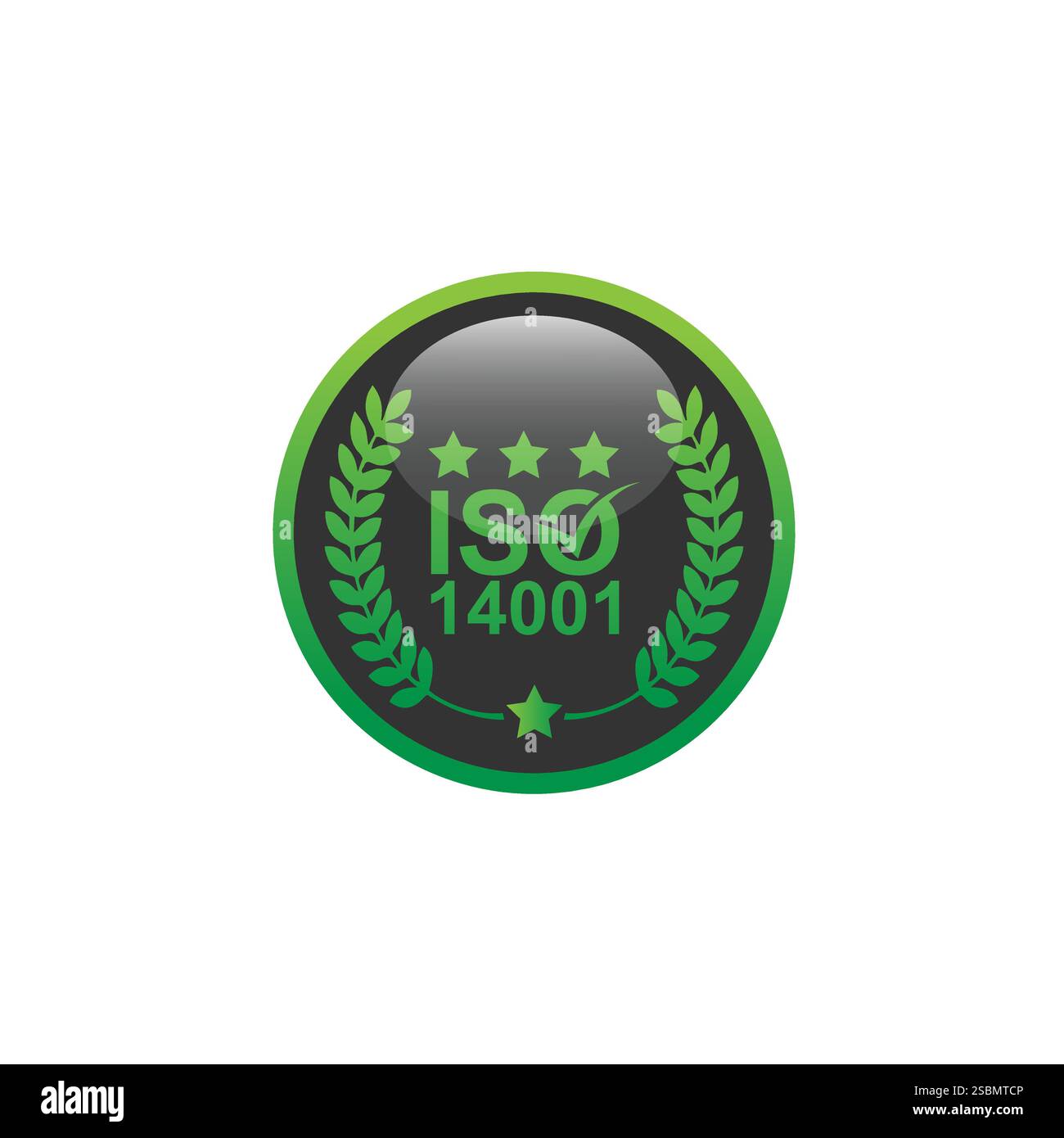 Zertifiziertes Unternehmenszertifikat ISO 14001 Vektor, Qualitätszertifikat. ISO-Zertifizierung . iso 14001-Logo . iso 14001-Zertifizierung Premium Vector. Stock Vektor