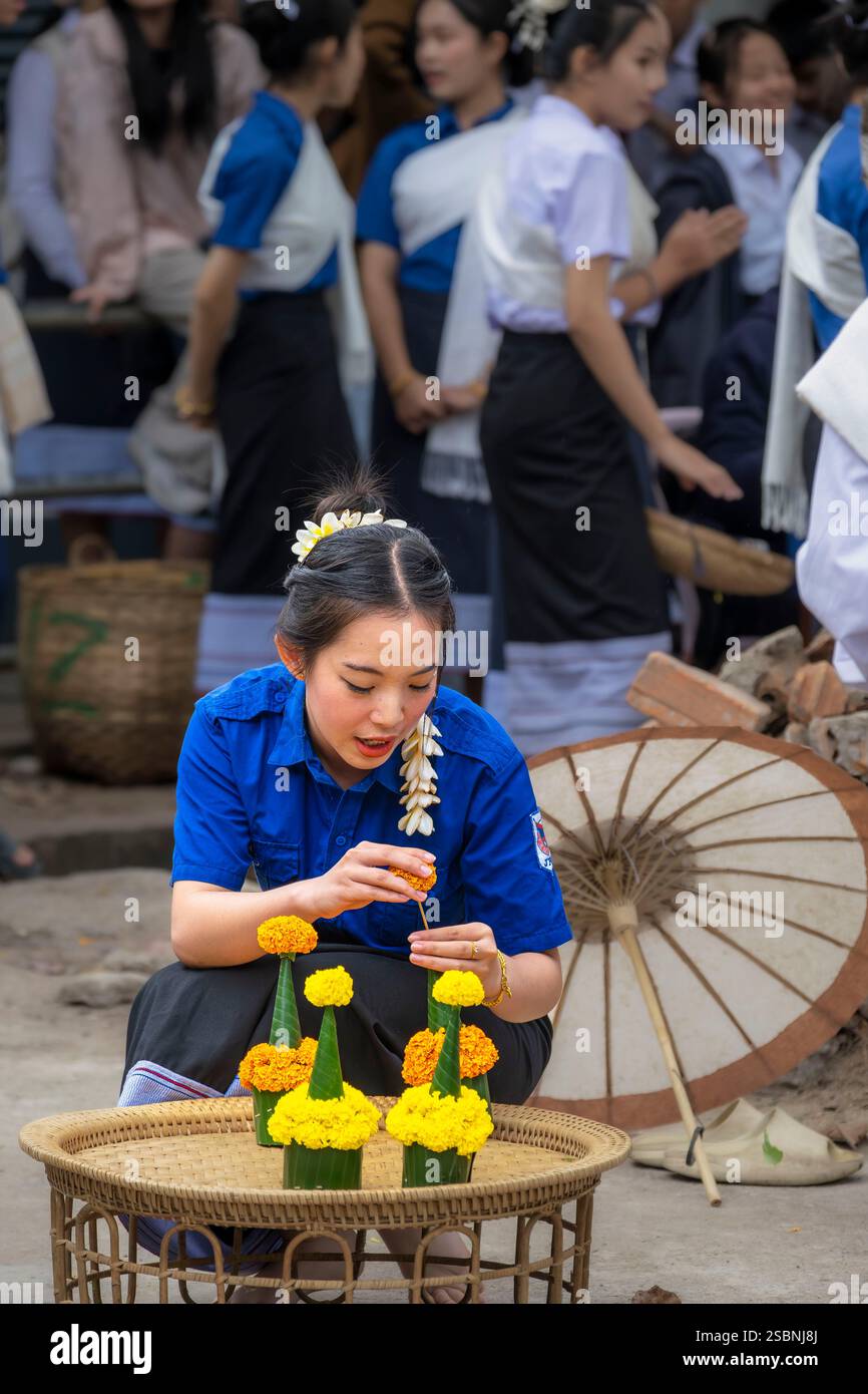 Laos, Luang Prabang, UNESCO-Weltkulturerbe, Festival an der Pasathipatai High School Stockfoto