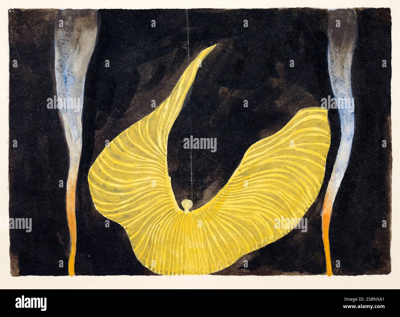 Loie Fuller in the Dance the Archangel, 1902, Aquarellmalerei über Stift und Tinte auf Papier von Koloman Moser, 1902 Stockfoto