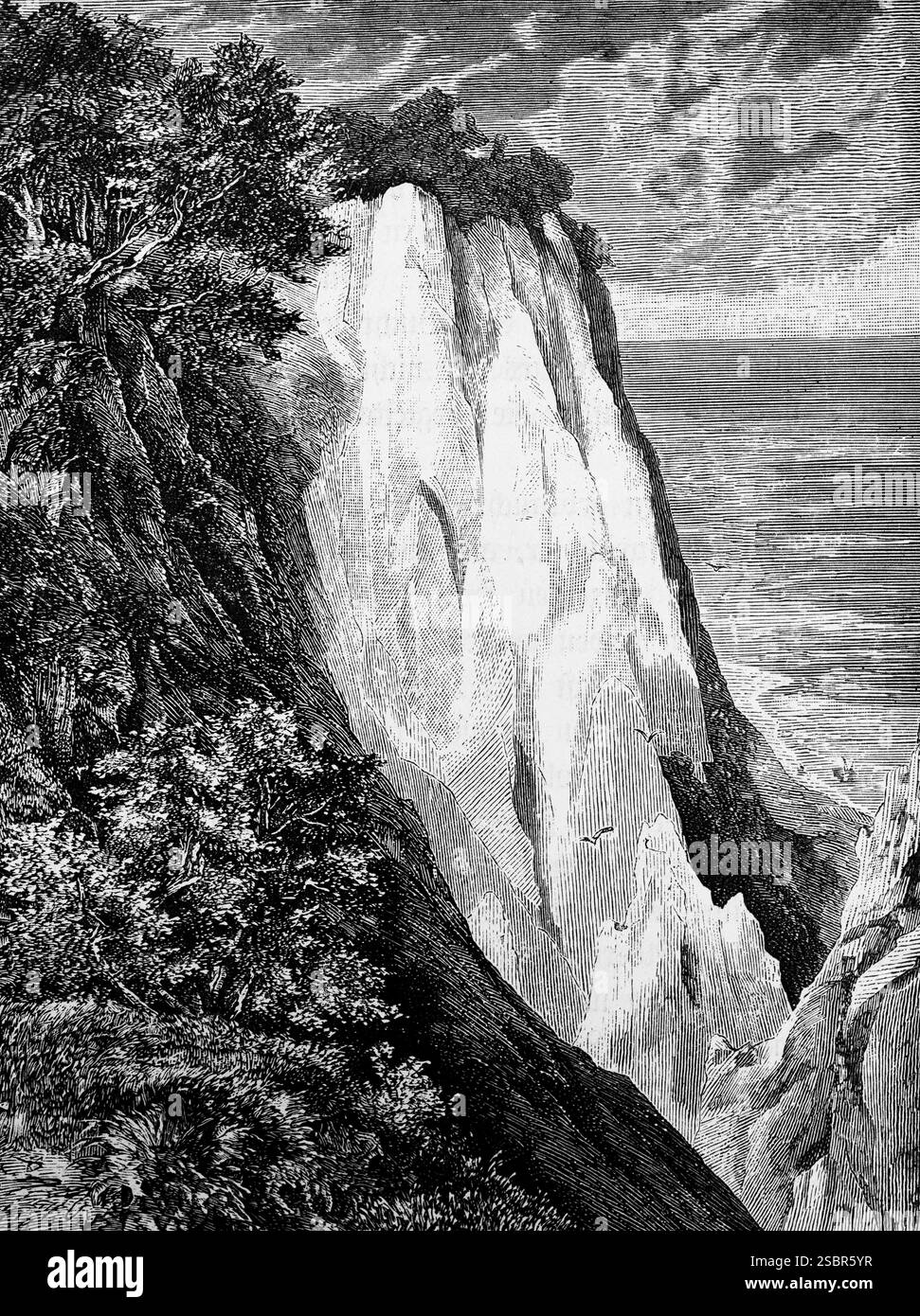 Stubbenkammer der Kreidefelsen auf der Ostseeinsel Rügen, Mecklenburg-Vorpommern, geologische Geschichte, Reise, Deutschland, historisch i Stockfoto