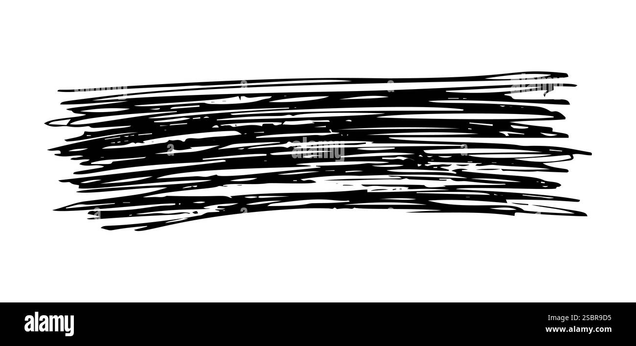 Skizzenbeschichtung. Schwarze Bleistiftzeichnung in Form eines Rechtecks auf weißem Hintergrund. Großartiges Design für jeden Zweck. Vektorabbildung. Stock Vektor