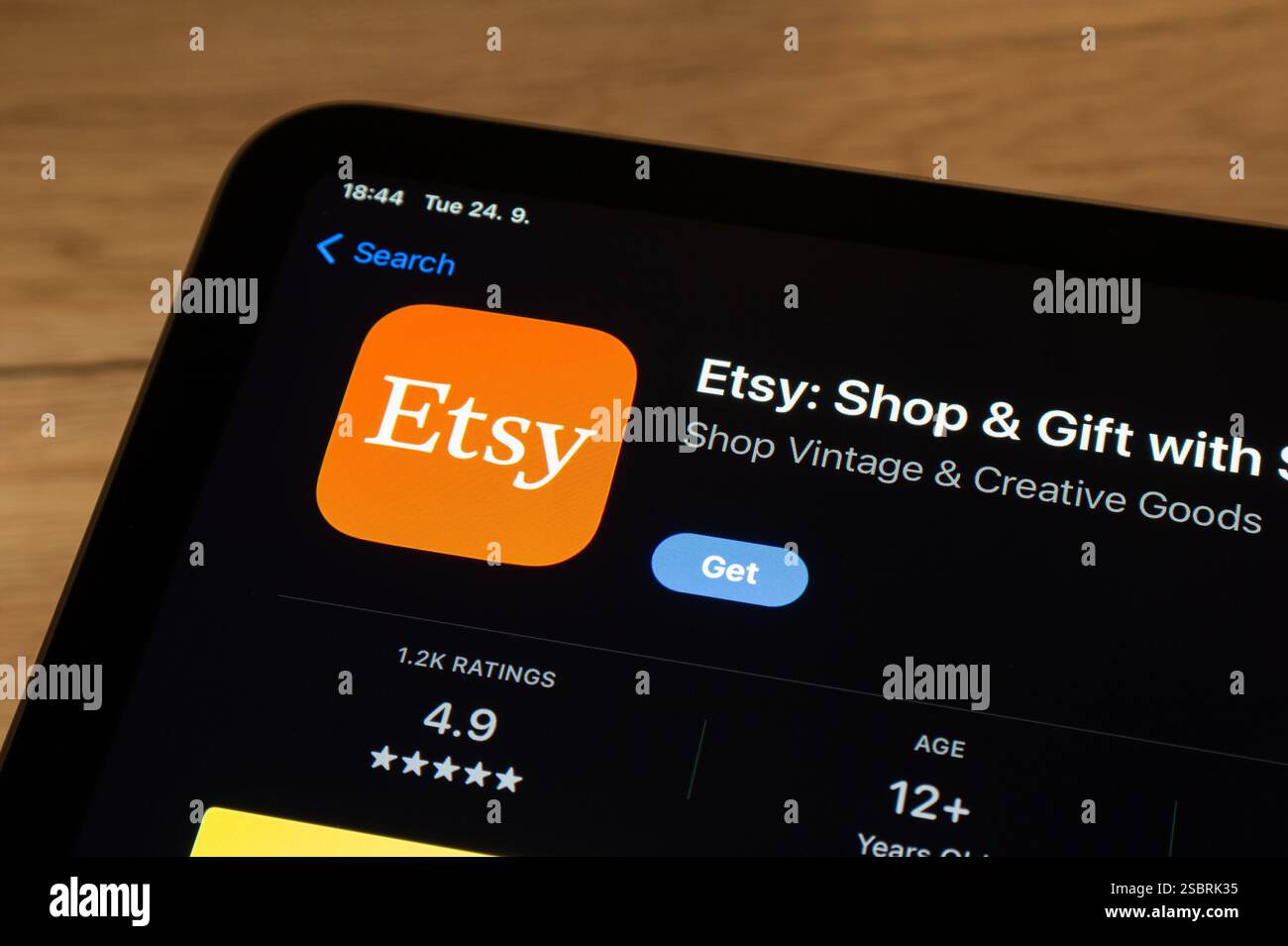 OSTRAVA, TSCHECHIEN – 24. SEPTEMBER 2024: App Store mit Etsy Marketplace Mobile App zum Online-Verkauf Stockfoto