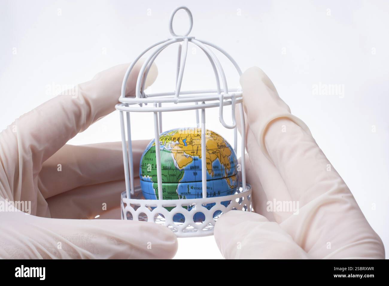 Globale Quarantäne bei Virusausbruch., Pandemie. Gesundheitsrisiko, Quarantänevirus Stockfoto