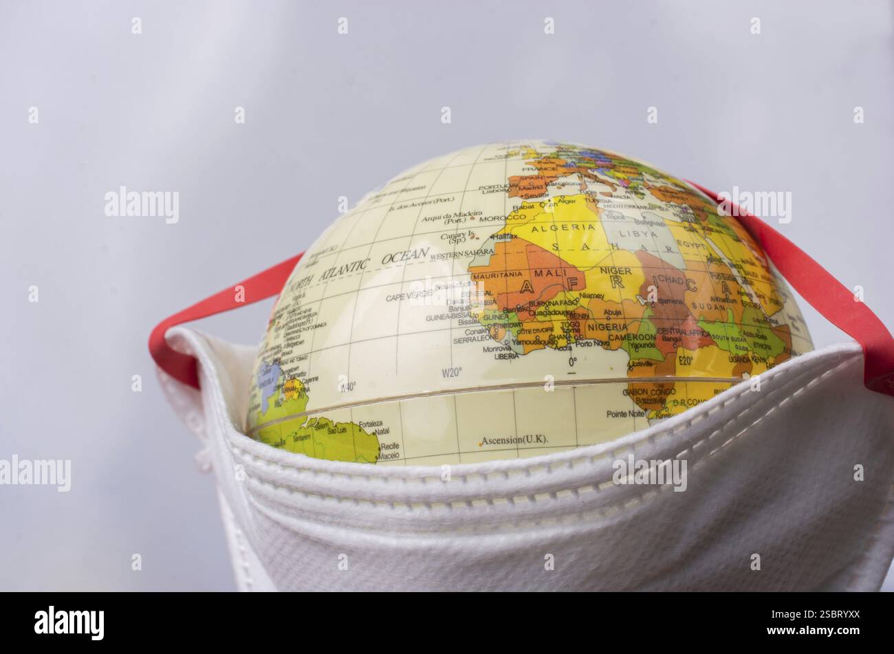 Globale Quarantäne bei Virusausbruch., Pandemie. Gesundheitsrisiko, Quarantänevirus Stockfoto