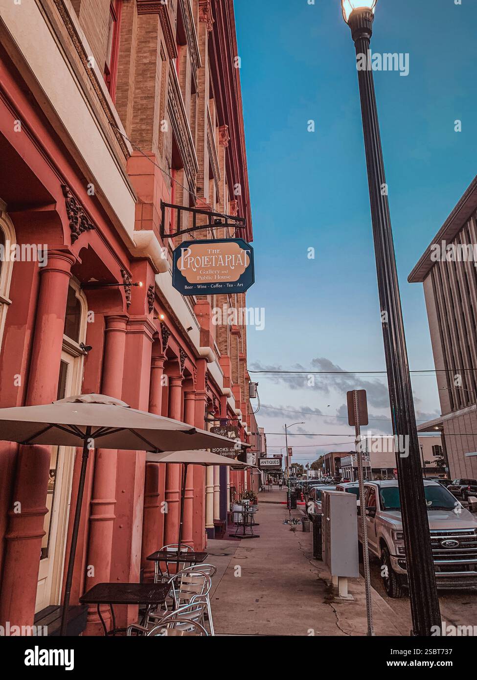 Alte Architektur galveston texas - Smartphone-aufgenommenes Stockfoto