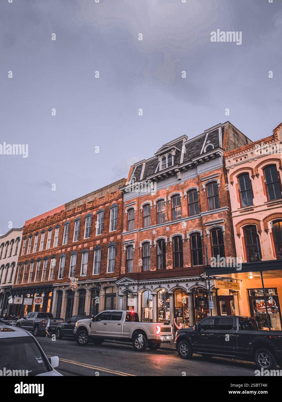 Alte Welt Architektur 1800er Jahre, galveston texas - Smartphone-aufgenommenes Stockfoto