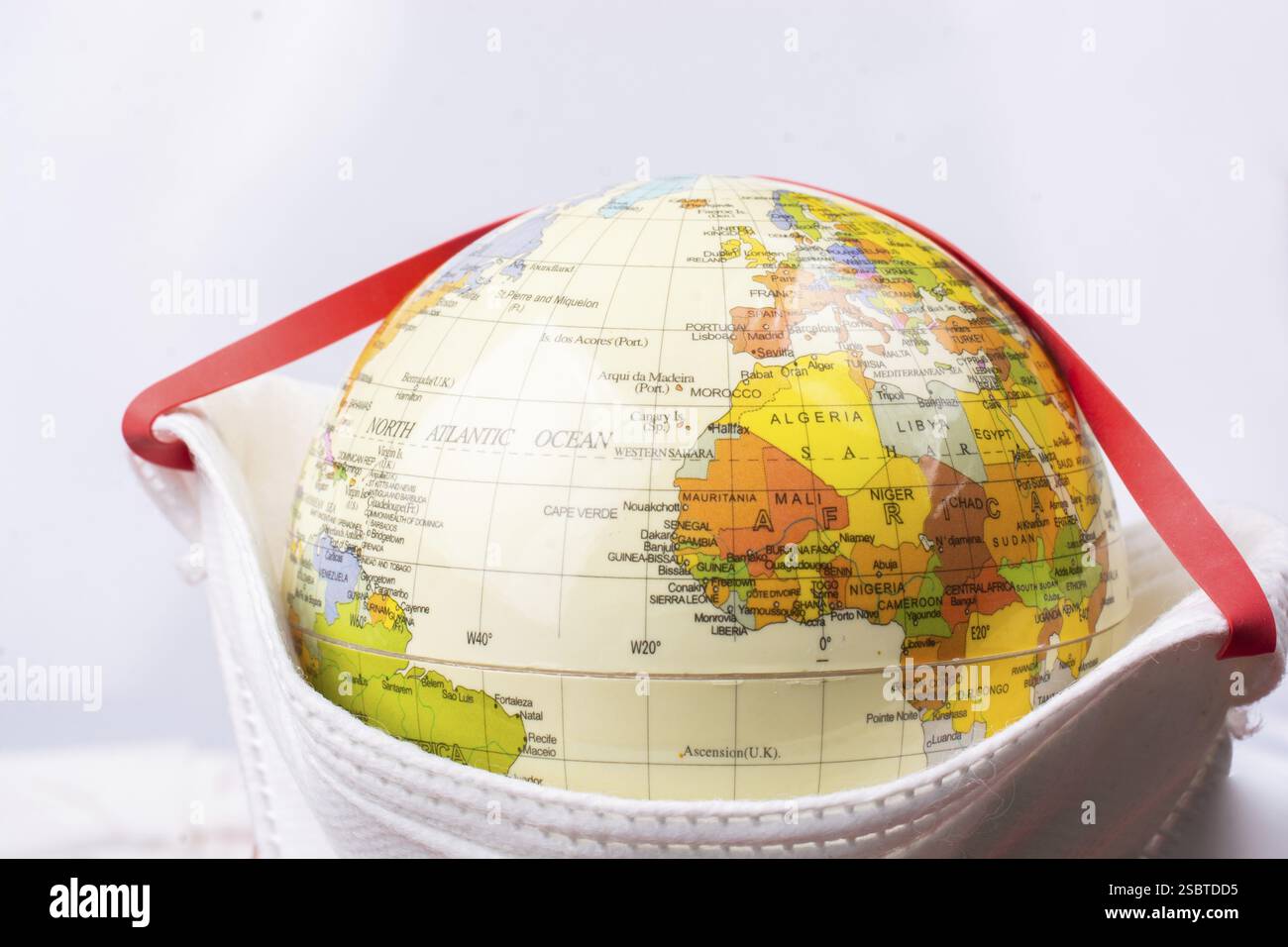 Globale Quarantäne bei Virusausbruch., Pandemie. Gesundheitsrisiko, Quarantänevirus Stockfoto