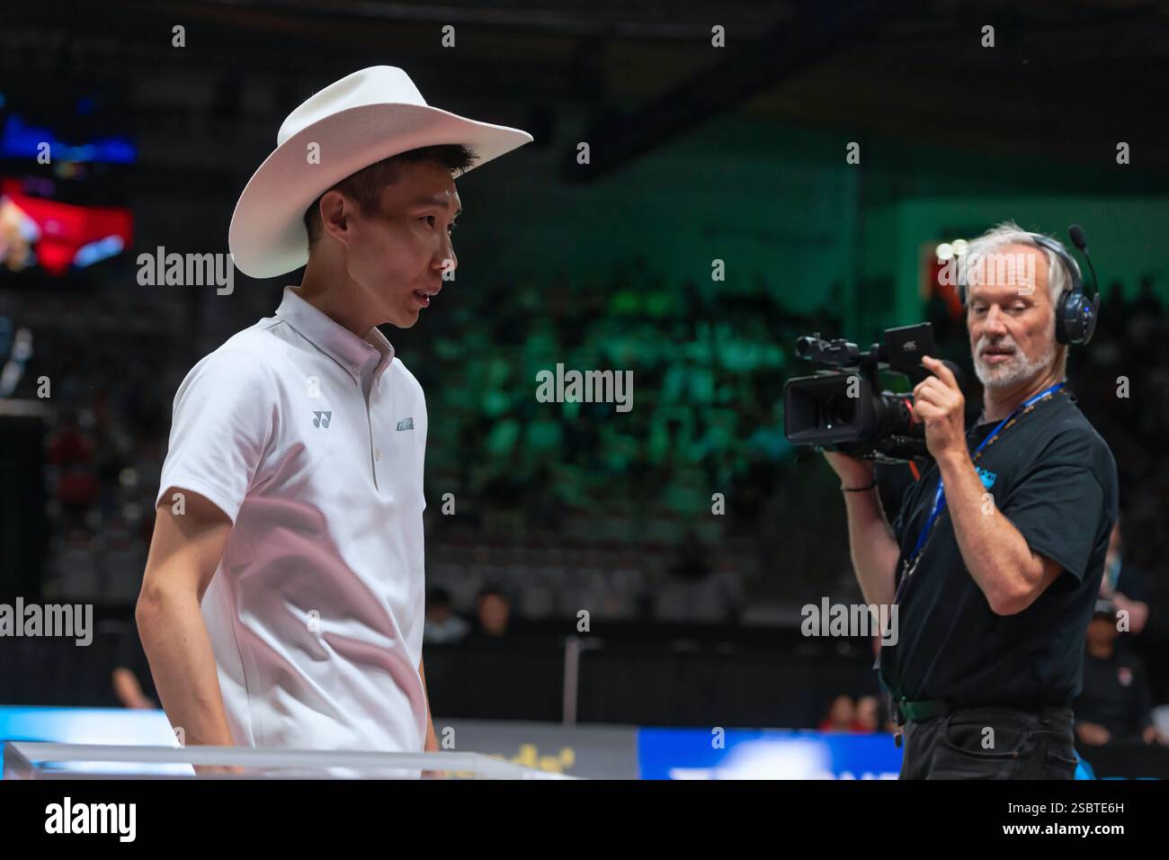 Lee Chong Wei beim Internationalen BWF Badminton Turnier in Calgary, Alberta, Kanada 2023. Stockfoto
