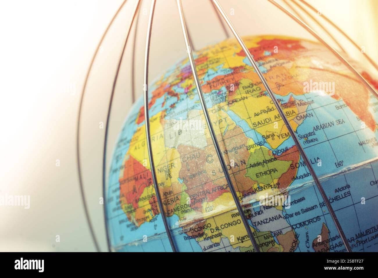 Globale Quarantäne bei Virusausbruch., Pandemie. Gesundheitsrisiko, Quarantänevirus Stockfoto