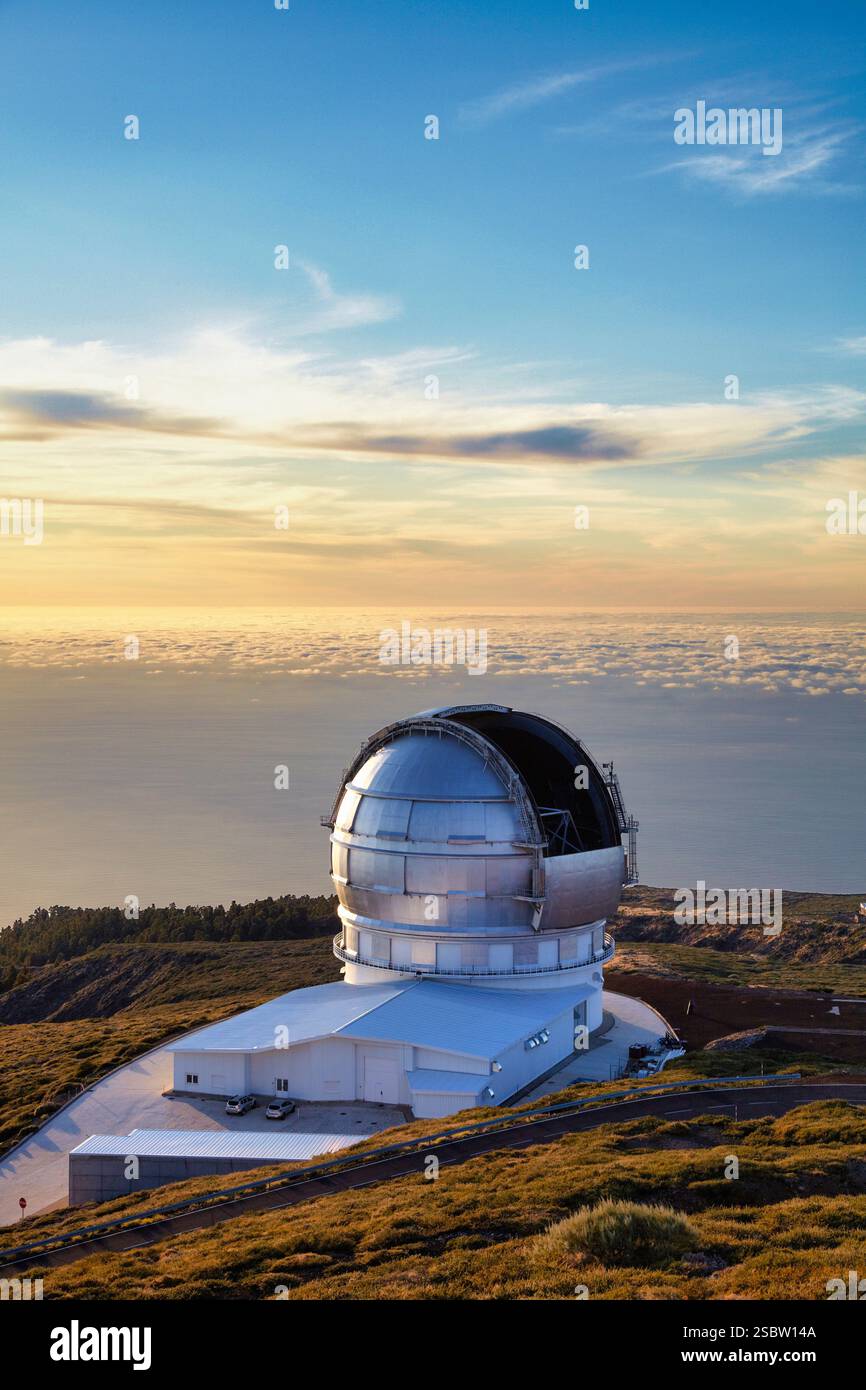 Gran Telescopio CANARIAS GTC, Roque de los Muchachos Observatory, Caldera de Taburiente Nationalpark, La Palma, Kanarische Inseln, Spanien Stockfoto
