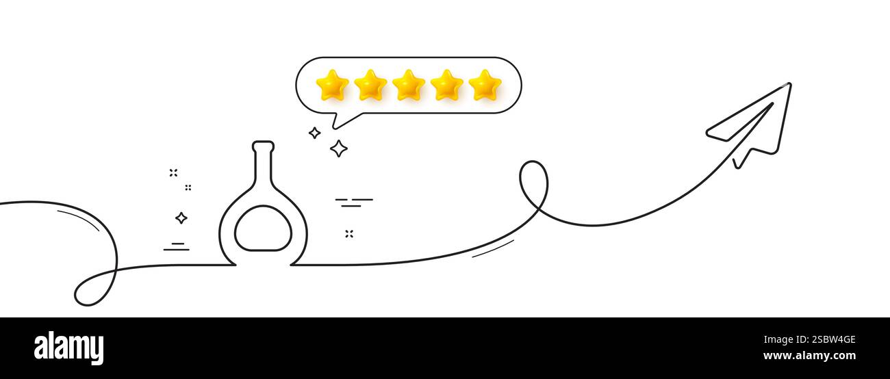 Symbol für Cognac-Flaschenlinie. Brandy-Alkohol-Zeichen. Durchgehende Linie mit Ebene. Vektor Stock Vektor