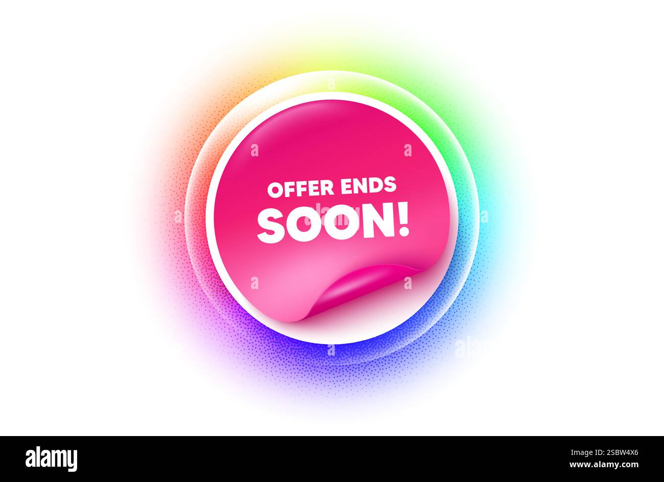 Angebot endet bald. Sonderangebot Preisschild. Aufkleber Regenbogenverlaufsbanner. Vektor Stock Vektor