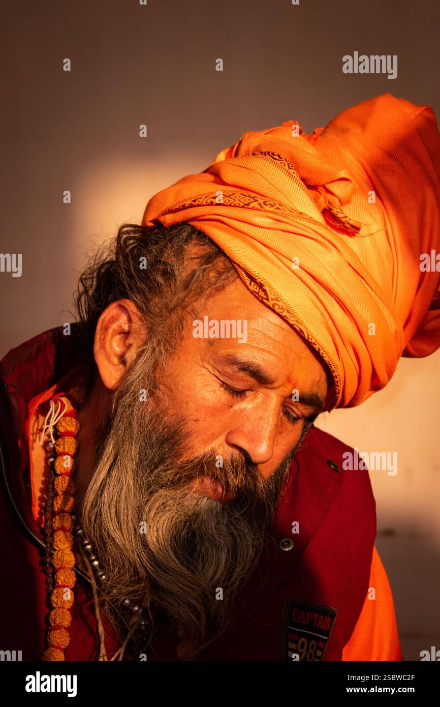 Saint in Mahakumbh 2025 Stockfoto