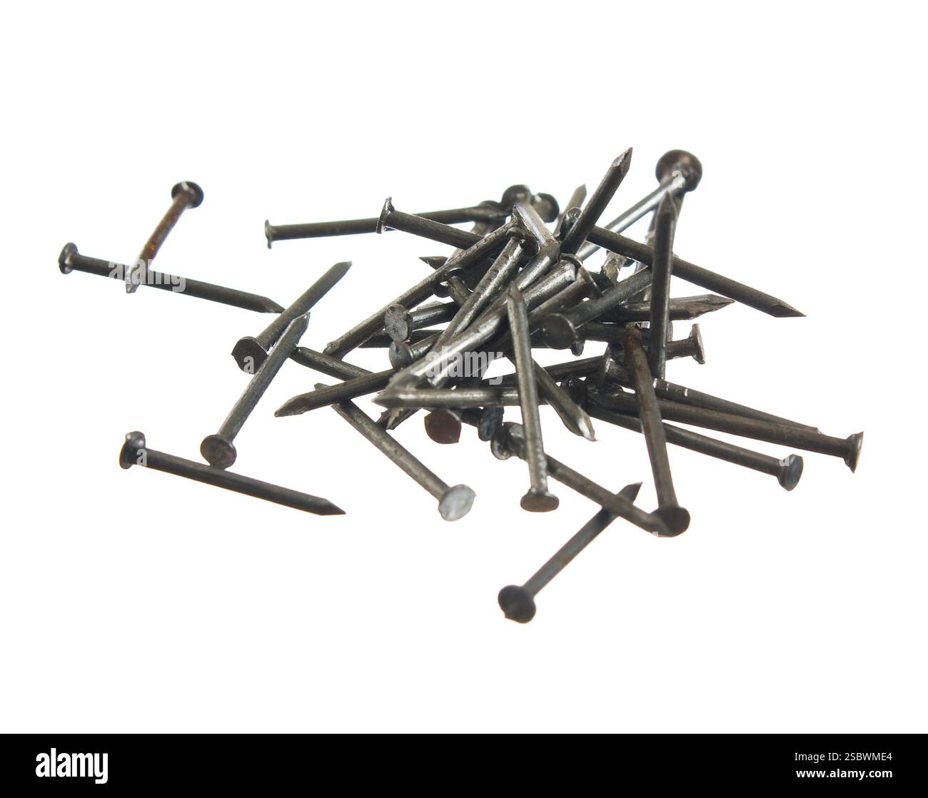 Nägel isoliert auf weißem Hintergrund Stockfoto