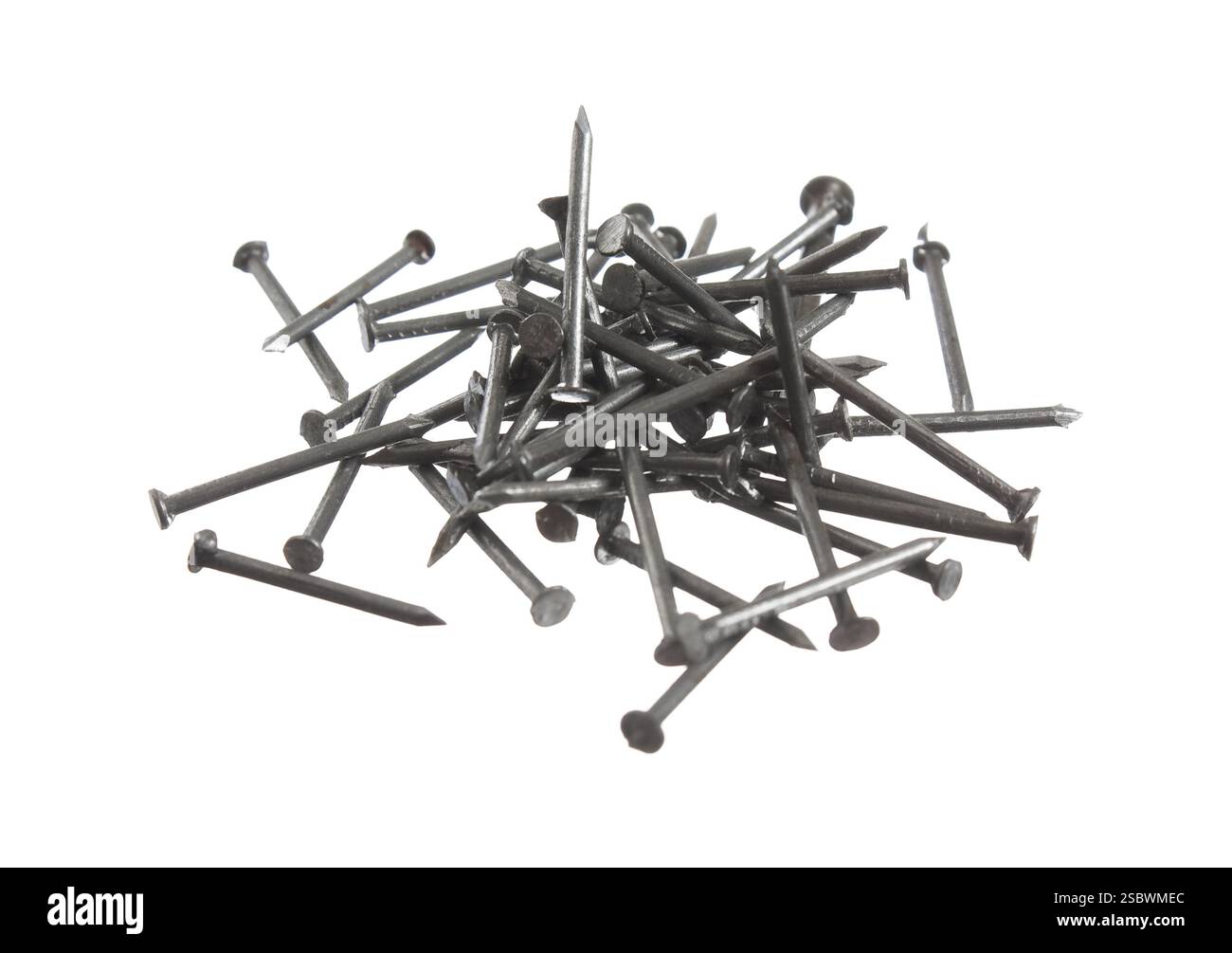 Nägel isoliert auf weißem Hintergrund Stockfoto