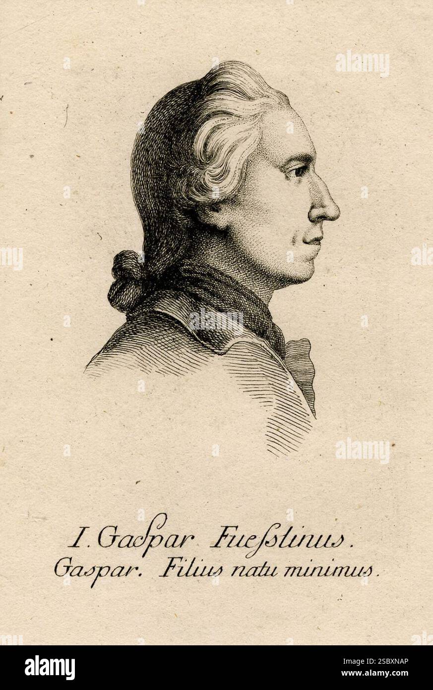 Heinrich Pfenninger - Johann Kaspar Füssli. Stockfoto