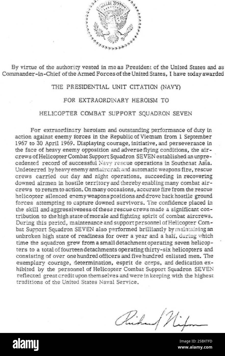 Helicopter Combat Support Squadron SEVEN (HC-7) PUC. Stockfoto